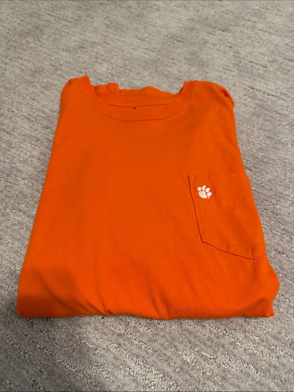 johnnie-O Bright Orange Short-Sleeve Pocket Tee Clemson tigers men’s small